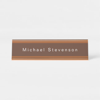 Porte-nom Pour Bureau Moderne moderne tendance Brown professionnel