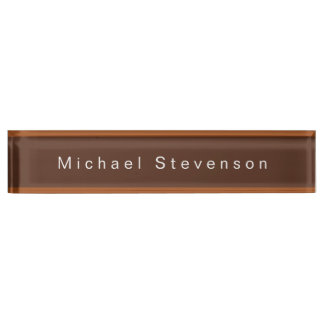 Porte-nom Pour Bureau Moderne moderne tendance Brown professionnel