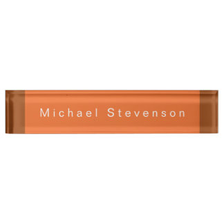 Porte-nom Pour Bureau Moderne tendance Orange Professionnel Brown