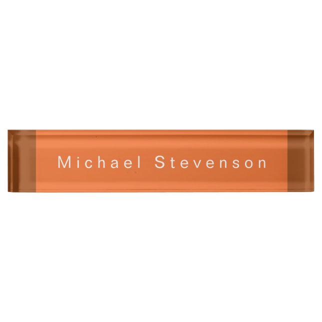 Porte-nom Pour Bureau Moderne tendance Orange Professionnel Brown (Devant)