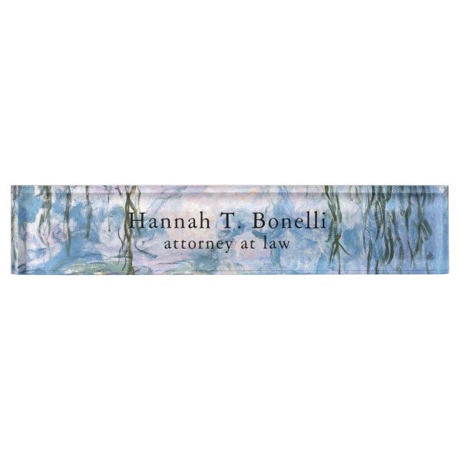 Porte-nom Pour Bureau Monet Water Lilies Professional Classic (Devant)