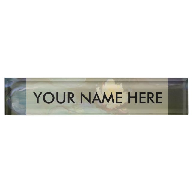 Porte-nom Pour Bureau Monet Water Lys Pond Nénuphars Peinture (Devant)