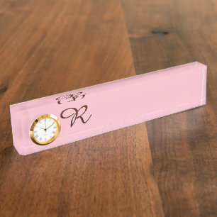Porte-nom Pour Bureau MONOGRAM R Lettre Nom Destinée Cardiaque Destinée