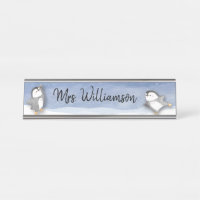 Monogramme de l'enseignant de la classe Cute Pengu