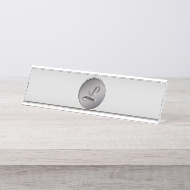 Porte-nom Pour Bureau Monogramme "Lettre L" (Devant)