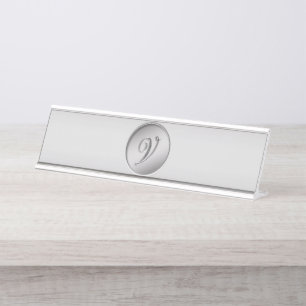 Porte-nom Pour Bureau Monogramme "Lettre V"
