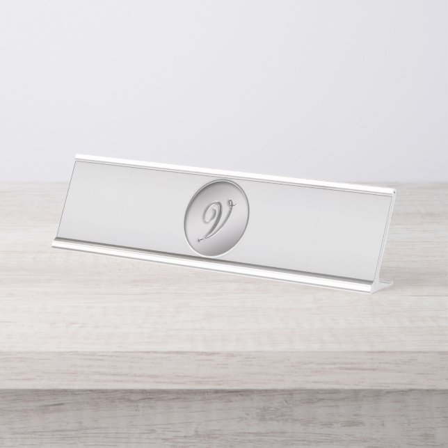 Porte-nom Pour Bureau Monogramme "Lettre V" (Devant)