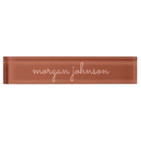 Monogramme tendance | Orange brûlé + Nom du script