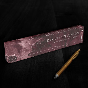 Porte-nom Pour Bureau Moody Agate Vin Bordeaux Sangria Merlot Maroon