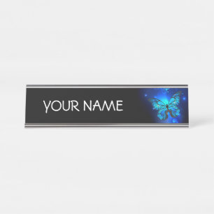 Porte-nom Pour Bureau Morpho Butterfly in the Dark Background