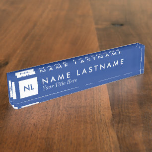 Porte-nom Pour Bureau Mot de de bureau blanc monogramme