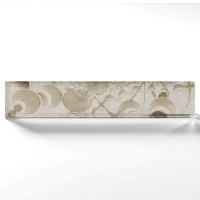 Porte-nom Pour Bureau motif Abstrait beige (Devant)