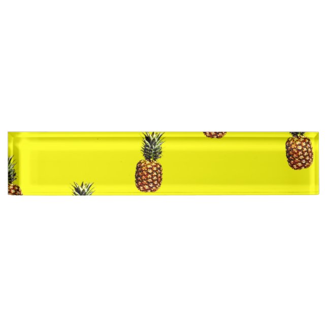 Porte-nom Pour Bureau motif ananas (Devant)