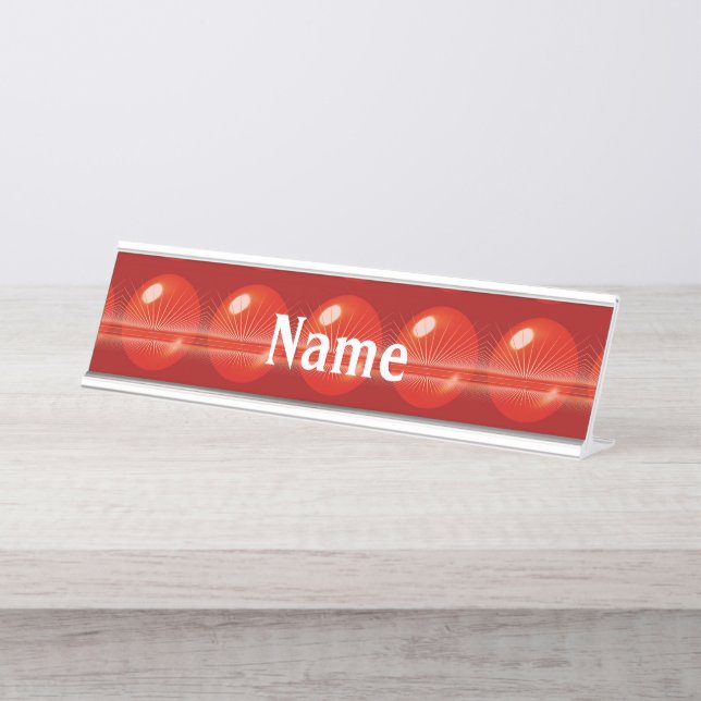 Porte-nom Pour Bureau Motif brillant (Devant)
