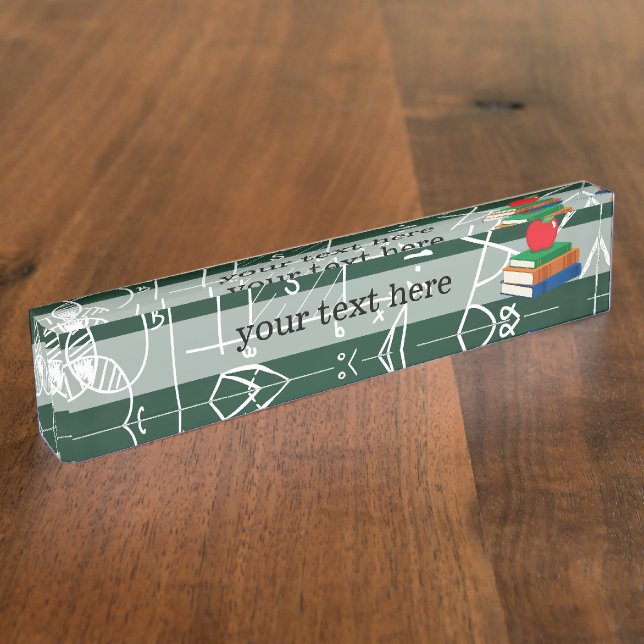 Porte-nom Pour Bureau Motif chimique de l'école (Taille)