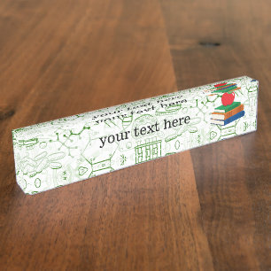 Porte-nom Pour Bureau Motif chimique de l'école