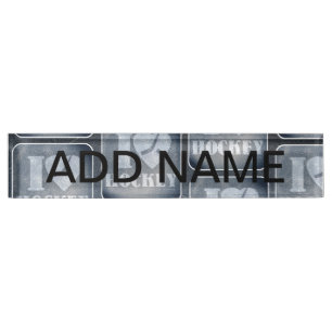 Porte-nom Pour Bureau Motif d'amour d'hockey
