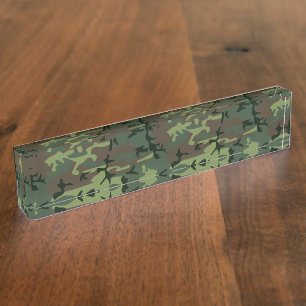 Porte-nom Pour Bureau Motif de brun de vert de Camo de camouflage