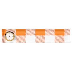 Porte-nom Pour Bureau Motif de chèques En vichy orange