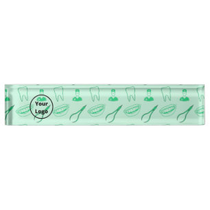 Porte-nom Pour Bureau Motif de dentiste vert