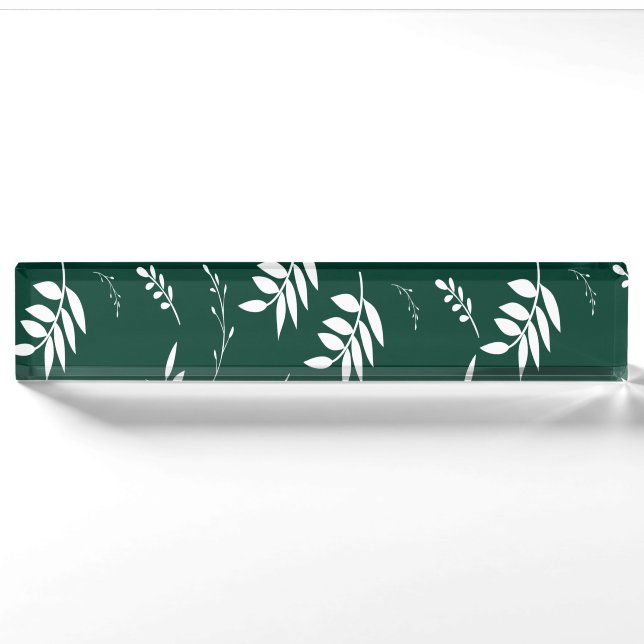 Porte-nom Pour Bureau motif de feuille (Devant)
