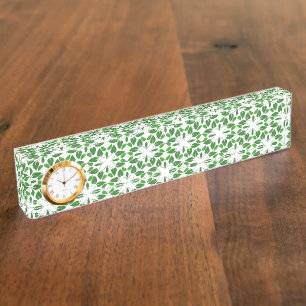 Porte-nom Pour Bureau Motif de feuille, motif de feuilles, feuilles vert
