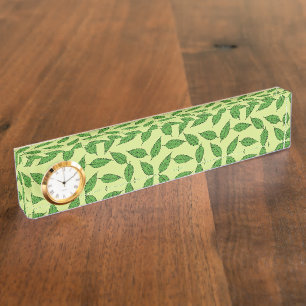 Porte-nom Pour Bureau Motif De Feuilles, Motif De Feuilles, Feuilles De