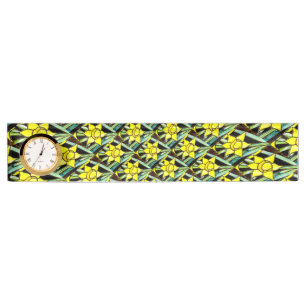 Porte-nom Pour Bureau Motif de fleurs précieuses jaunes
