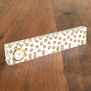 Porte-nom Pour Bureau Motif De Pailles, Pailles De Chien, Pailles D'Or O