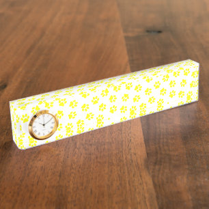 Porte-nom Pour Bureau Motif De Pâtes, Patrouilles De Chien, Paws Jaunes