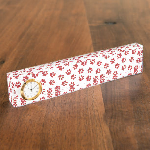 Porte-nom Pour Bureau Motif De Pâtes, Patrouilles De Chiens, Paws Rouges