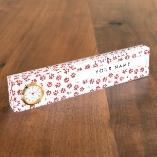 Porte-nom Pour Bureau Motif de pattes, Pattes de chien, Pattes de chat,