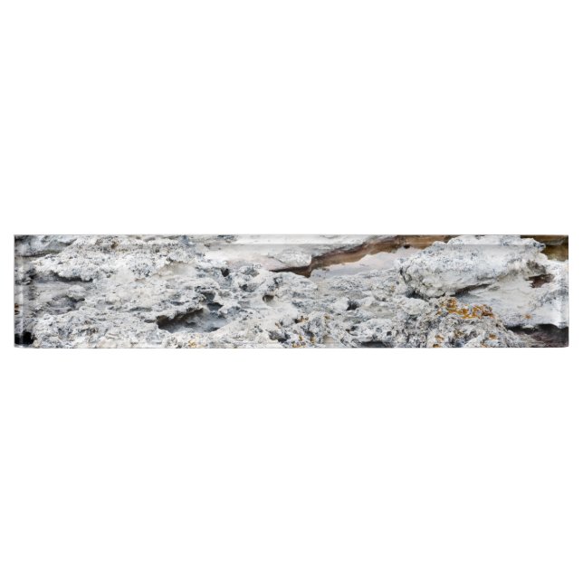 Porte-nom Pour Bureau Motif de roches de mer (Devant)