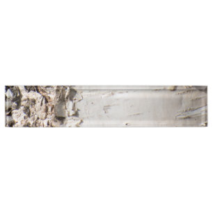 Porte-nom Pour Bureau Motif d'écorce de bouleau