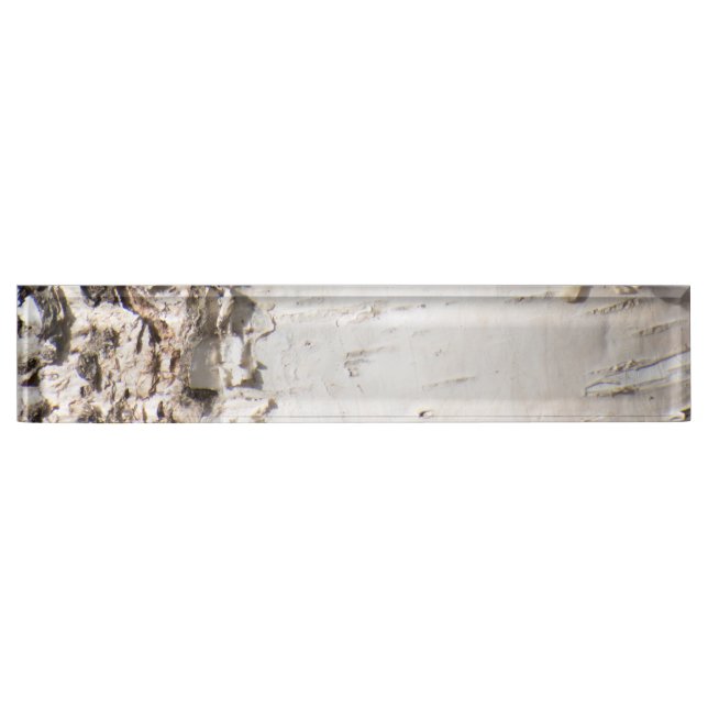Porte-nom Pour Bureau Motif d'écorce de bouleau (Devant)