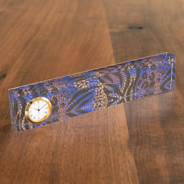 Porte-nom Pour Bureau Motif d'impression Leopard et Zebra (Taille)