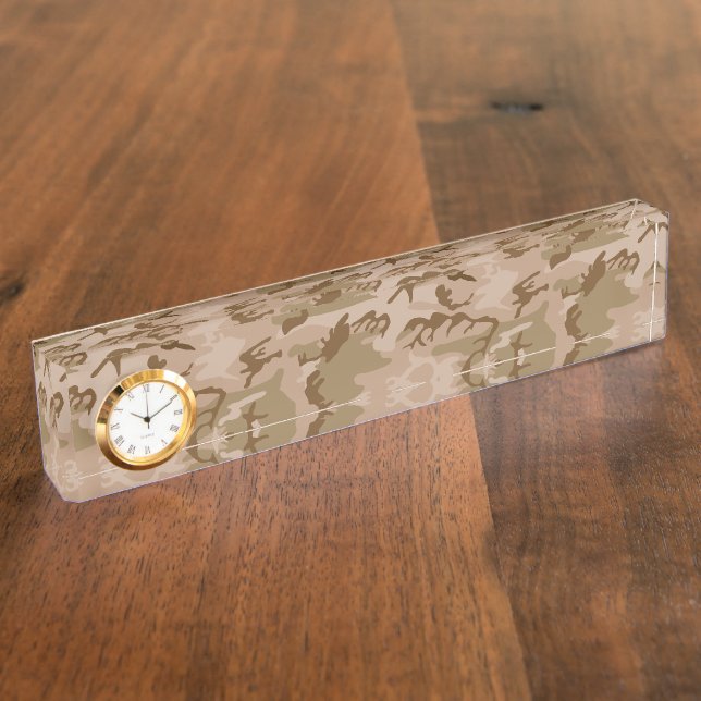 Porte-nom Pour Bureau Motif du Camouflage du désert, Motif militaire, Ar (Taille)