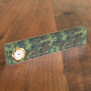 Porte-nom Pour Bureau Motif du Camouflage Vert, Motif militaire, Armée