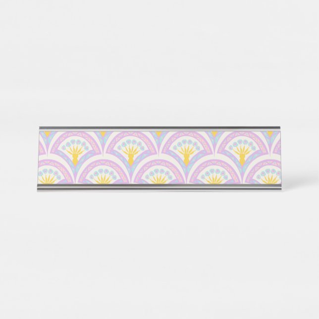 Porte-nom Pour Bureau Motif en coquille de couleur pastel (Devant)