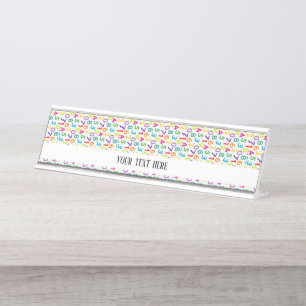 Porte-nom Pour Bureau Motif enseignant Coloré