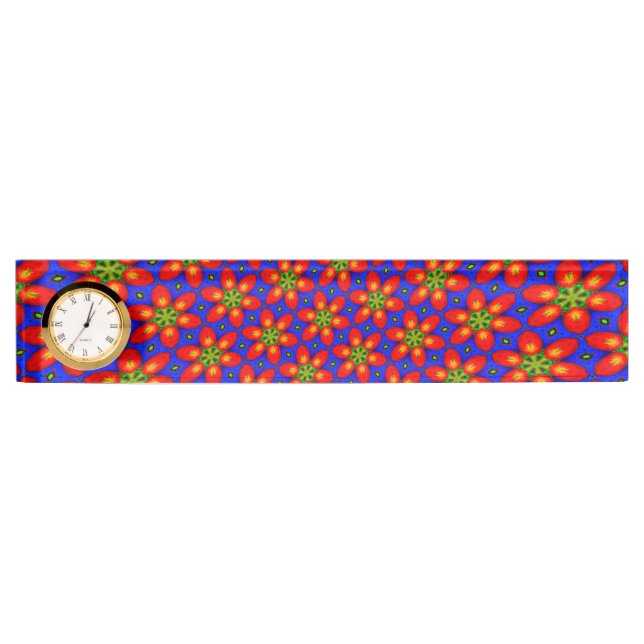 Porte-nom Pour Bureau Motif Floral Rouge mou (Devant)