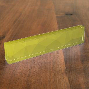 Porte-nom Pour Bureau Motif géométrique dégradé foncé jaune