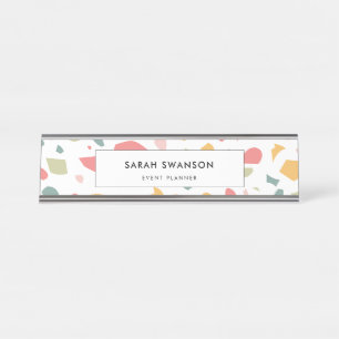 Porte-nom Pour Bureau Motif pastel moderne