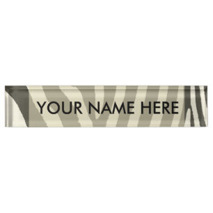 Porte-nom Pour Bureau Motif Poster de animal Zebra Stripe