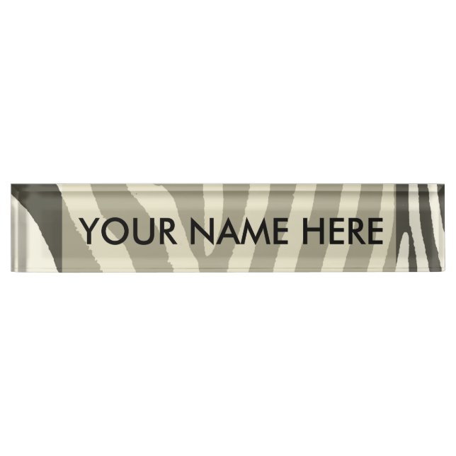 Porte-nom Pour Bureau Motif Poster de animal Zebra Stripe (Devant)