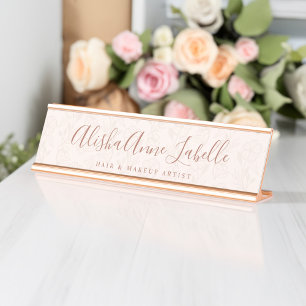 Porte-nom Pour Bureau Motif rose floral élégant et moderne