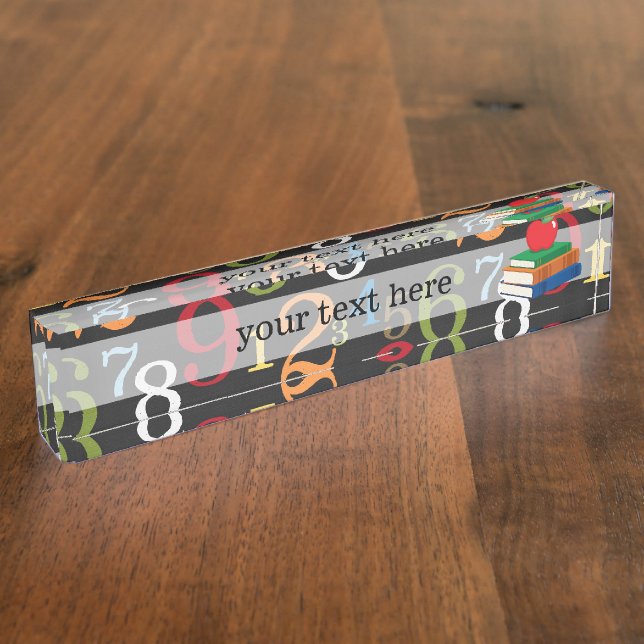 Porte-nom Pour Bureau Motif scolaire (Taille)