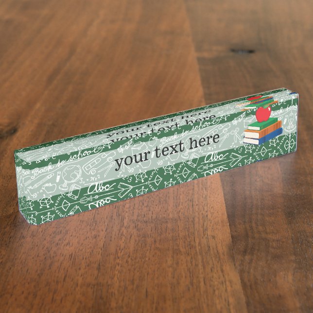 Porte-nom Pour Bureau Motif scolaire (Taille)