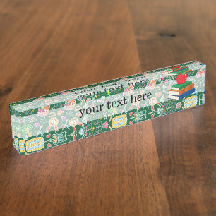 Porte-nom Pour Bureau Motif scolaire