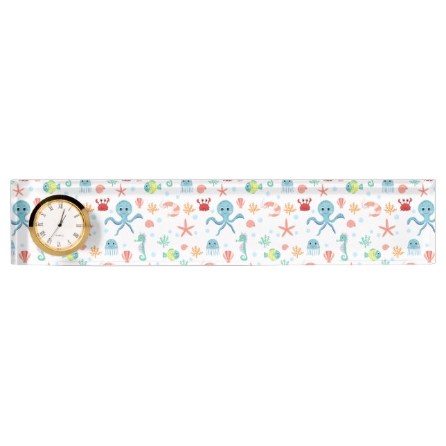 Porte-nom Pour Bureau Motif Sea World (Devant)